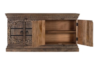 Buffet 4 portes en manguier massif - 180 x 45 x 92 cm