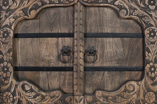 Buffet 4 portes en manguier massif - 180 x 45 x 92 cm