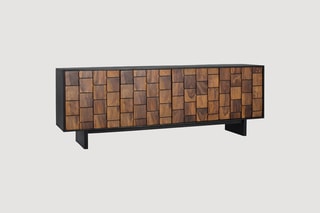 Buffet 4 portes en manguier et bois de sheesham - 212 x 75 x 40 cm