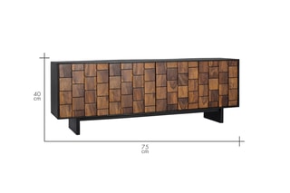 Buffet 4 portes en manguier et bois de sheesham - 212 x 75 x 40 cm