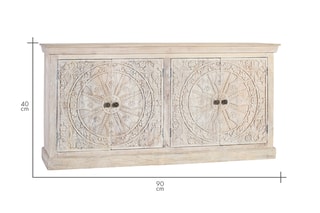 Buffet 4 portes en manguier - 180 x 40 x 90 cm