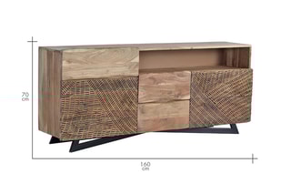 Buffet 2 portes - Naturel et noir