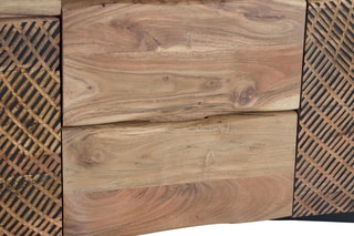 Buffet 2 portes - Naturel et noir