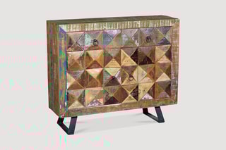 Buffet 2 portes - Naturel et noir
