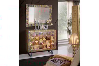 Buffet 2 portes - Naturel et noir