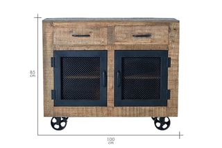 Buffet 2 portes - Naturel et noir