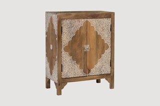 Buffet 2 portes en manguier massif - 69 x 85 x 40 cm