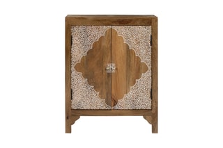 Buffet 2 portes en manguier massif - 69 x 85 x 40 cm