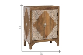 Buffet 2 portes en manguier massif - 69 x 85 x 40 cm
