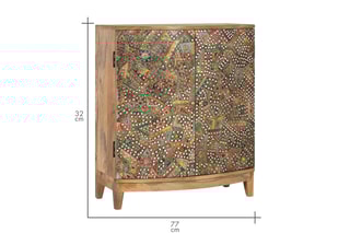Buffet 2 portes en manguier - 66 x 77 x 32 cm