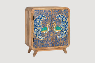 Buffet 2 portes en manguier massif - 66 x 77 x 33 cm