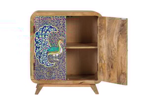 Buffet 2 portes en manguier massif - 66 x 77 x 33 cm