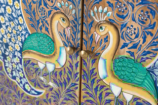 Buffet 2 portes en manguier massif - 66 x 77 x 33 cm