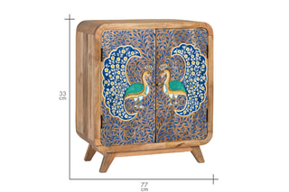 Buffet 2 portes en manguier massif - 66 x 77 x 33 cm