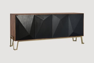Buffet 4 portes en manguier - 80 x 180 x 46 cm