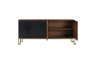 Buffet 4 portes en manguier - 80 x 180 x 46 cm