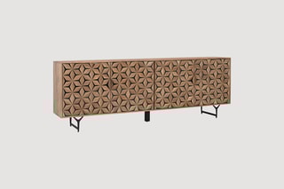Buffet 4 portes en manguier - 220 x 76 x 40 cm