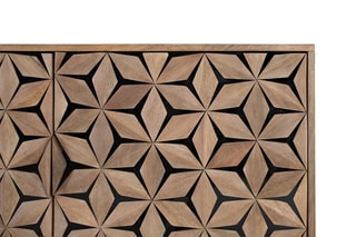 Buffet 4 portes en manguier - 220 x 76 x 40 cm
