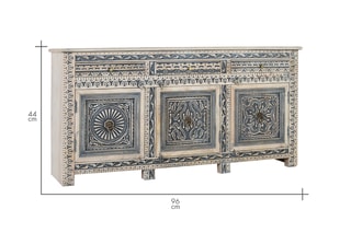 Buffet 3 portes en manguier - 190 x 96 x 44 cm