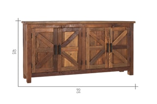 Buffet 4 portes en bois - 180 x 90 x 40 cm