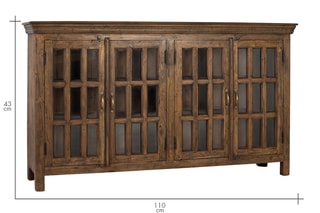 Buffet 4 portes en teck - 188 x 110 x 43 cm