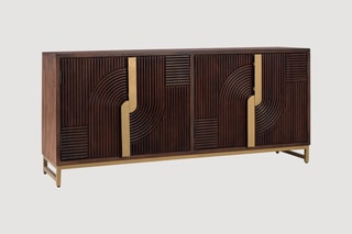 Buffet 4 portes en manguier massif - 175 x 80 x 42 cm