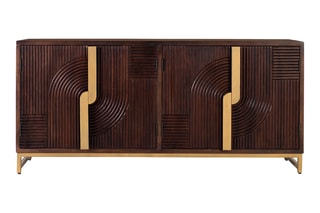 Buffet 4 portes en manguier massif - 175 x 80 x 42 cm