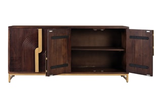 Buffet 4 portes en manguier massif - 175 x 80 x 42 cm