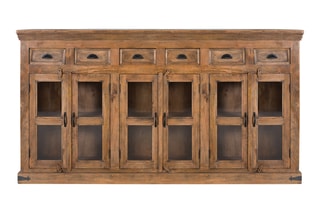 Buffet 6 portes en manguier - 225 x 120 x 45 cm