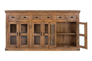 Buffet 6 portes en manguier - 225 x 120 x 45 cm