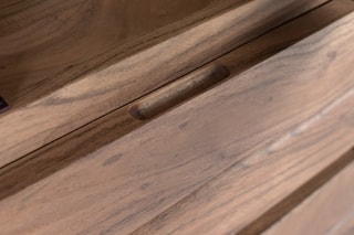 Vitrine 1 porte en bois massif d’acacia - 60 x 190 x 45 cm