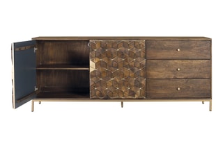 Buffet 2 portes   Noyer et doré