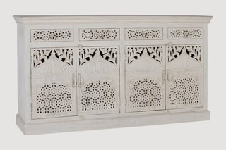 Buffet 4 portes - Blanc vieilli