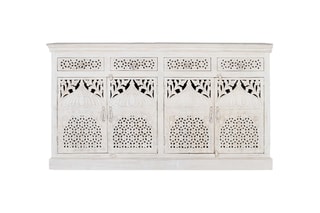 Buffet 4 portes - Blanc vieilli