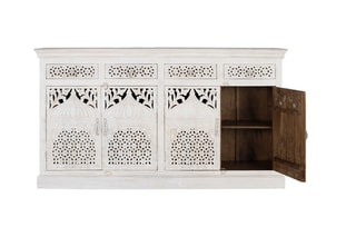 Buffet 4 portes - Blanc vieilli