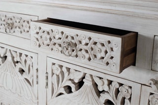 Buffet 4 portes - Blanc vieilli