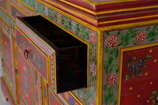 Buffet 3 portes 
Naturel et rouge