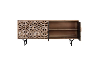 Buffet 4 portes - Naturel et noir
