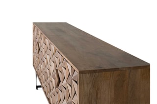 Buffet 4 portes - Naturel et noir
