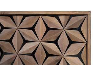 Buffet 4 portes - Naturel et noir