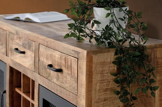 Buffet 2 portes - Naturel et noir