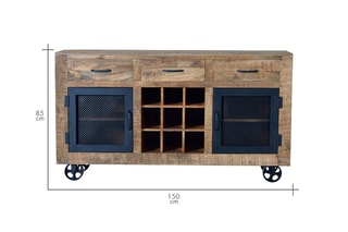 Buffet 2 portes - Naturel et noir