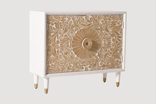 Buffet 2 portes - Naturel et blanc