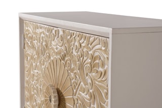 Buffet 2 portes - Naturel et blanc