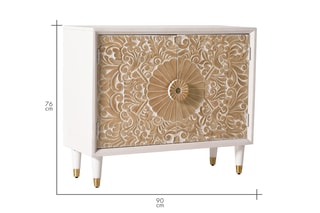 Buffet 2 portes - Naturel et blanc