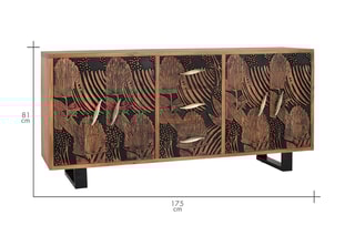 Buffet 4 portes - Naturel et noir