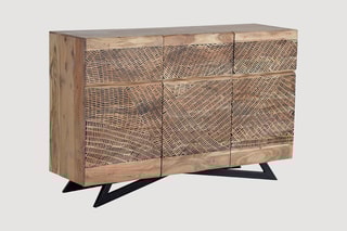 Buffet 3 portes - Naturel et noir