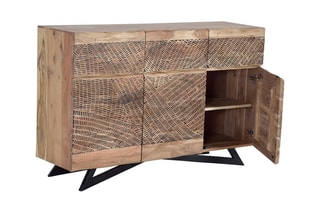 Buffet 3 portes - Naturel et noir