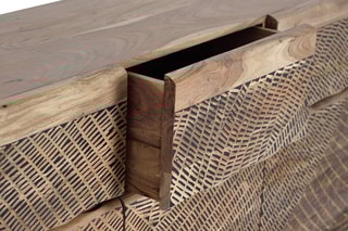 Buffet 3 portes - Naturel et noir