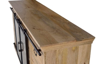 Buffet 2 portes - Naturel et noir